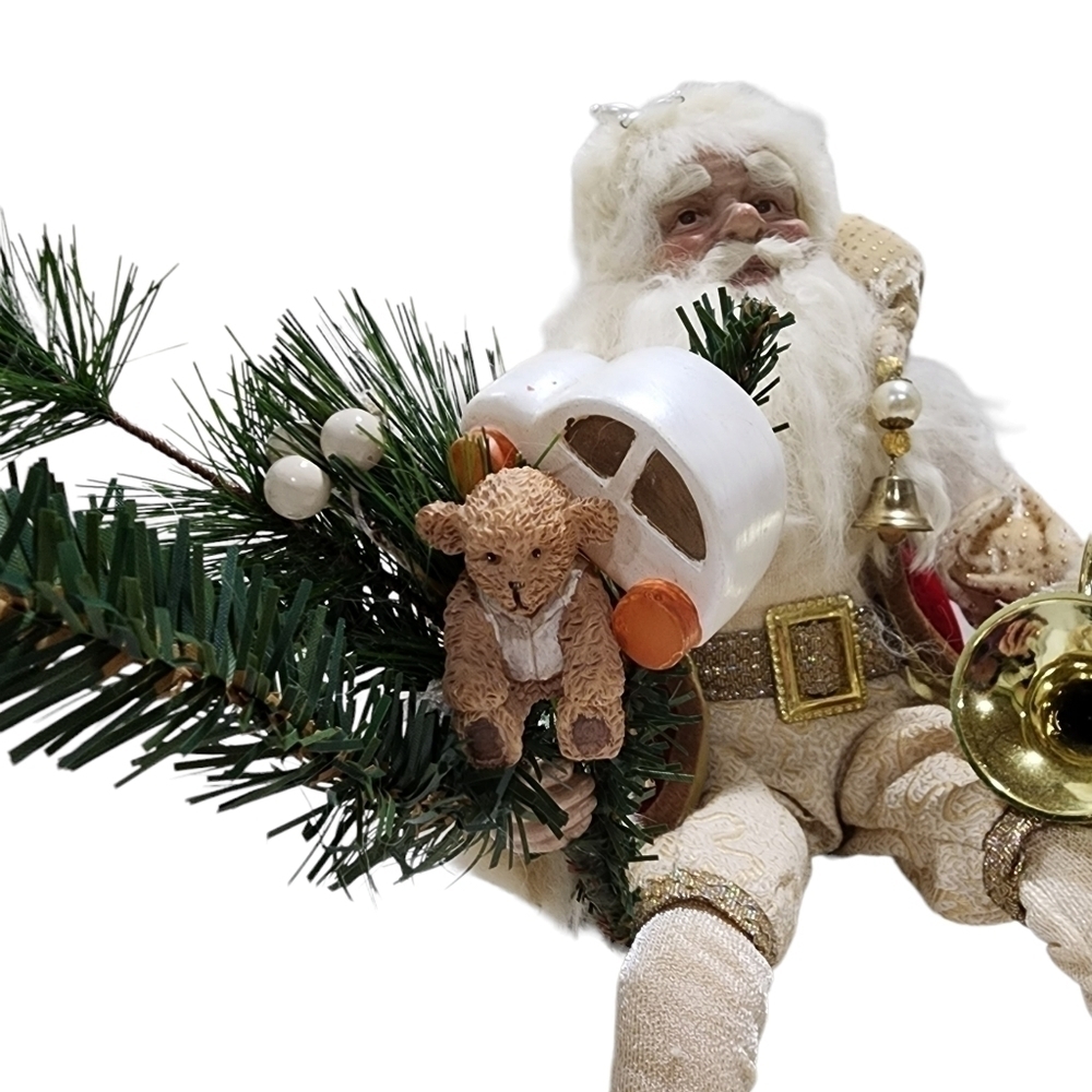 Vintage Large 18" Old World Santa shelf sitter rustic detailed face poseable - Picture 9 of 12